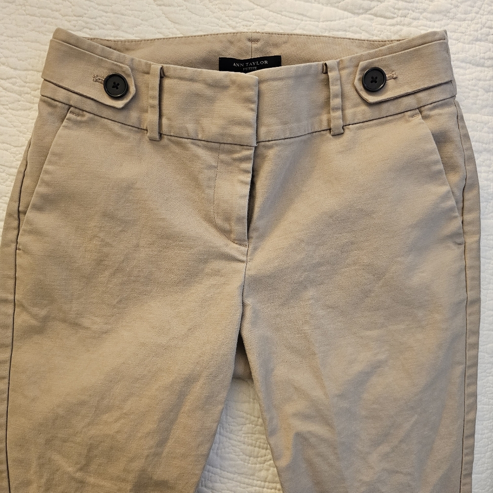 Ann Taylor Straight Leg Pants With Decorative Waist Tabs - Picture 4 of 11